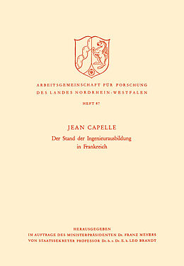 Kartonierter Einband Der Stand der Ingenieurausbildung in Frankreich von Jean Capelle