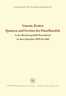 Kartonierter Einband Umsatz, Kosten, Spannen und Gewinn des Einzelhandels von Edmund (Hrsg.) Sundhoff