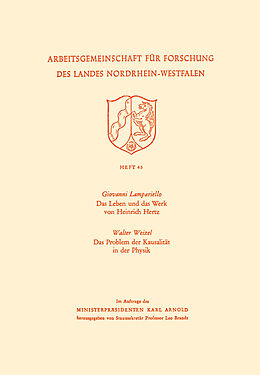 Kartonierter Einband Das Leben und das Werk von Heinrich Hertz / Das Problem der Kausalität in der Physik von Giovanni Lampariello