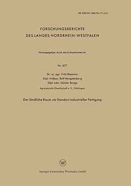 Kartonierter Einband Der ländliche Raum als Standort industrieller Fertigung von Friedrich Riemann