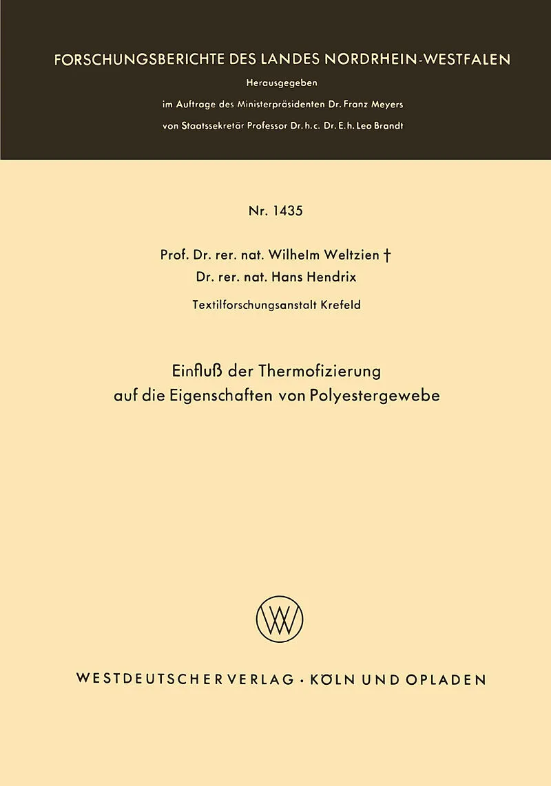 Einfluß der Thermofizierung auf die Eigenschaften von Polyestergewebe