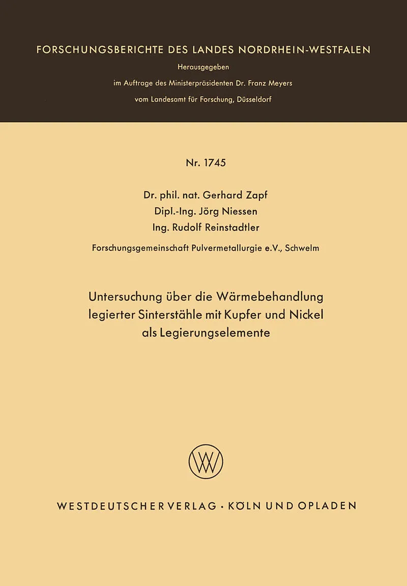 Untersuchung über die Wärmebehandlung legierter Sinterstähle mit Kupfer und Nickel als Legierungselemente