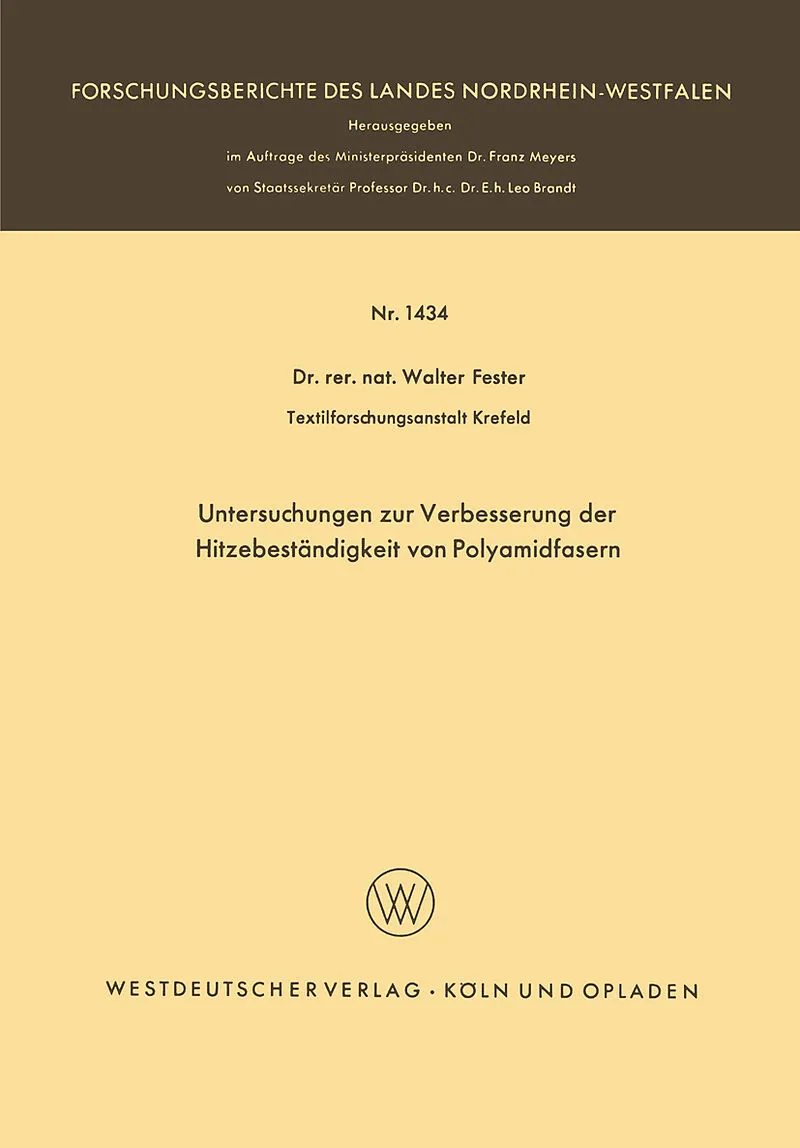 Untersuchungen zur Verbesserung der Hitzebeständigkeit von Polyamidfasern