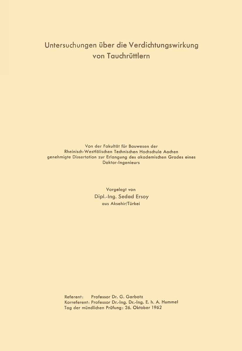 Untersuchungen über die Verdichtungswirkung von Tauchrüttlern