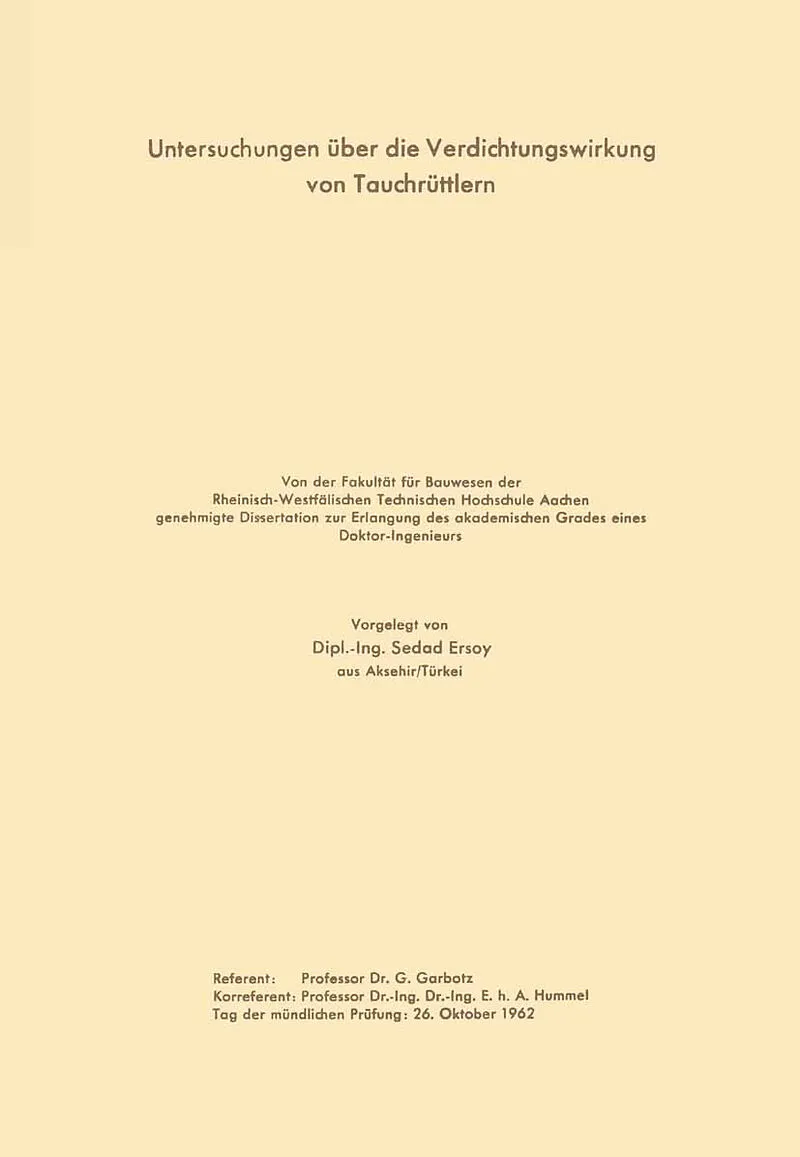 Untersuchungen über die Verdichtungswirkung von Tauchrüttlern