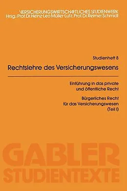 E-Book (pdf) Rechtslehre des Versicherungswesens (RLV) von Reimer Schmidt