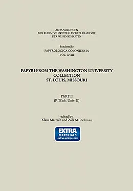 E-Book (pdf) Papyri from the Washington University Collection St. Louis, Missouri von Klaus Maresch, Zola Packman