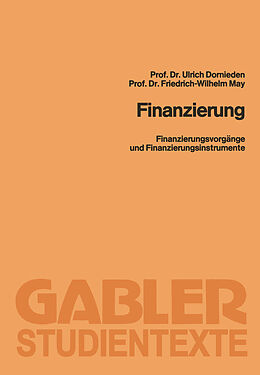 Kartonierter Einband Finanzierung von Ulrich Dornieden, Friedrich-Wilhelm May
