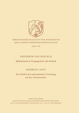 E-Book (pdf) Zahlentheorie in Vergangenheit und Zukunft. Der Einfluß der mathematischen Forschung auf den Schulunterricht von Frederik van der Blij