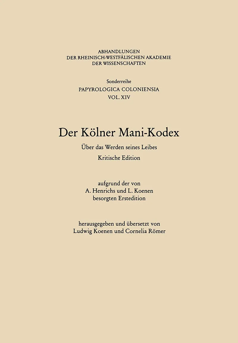 Der Kölner Mani-Kodex
