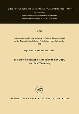 E-Book (pdf) Die Entwicklungsgebiete im Rahmen der OEEC und ihre Förderung von Hans Evers