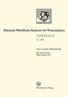 E-Book (pdf) Die letzten Worte Papst Gregors VII von Paul Egon Hübinger