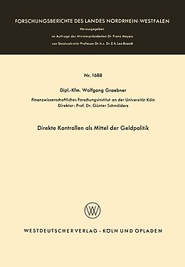 E-Book (pdf) Direkte Kontrollen als Mittel der Geldpolitik von Wolfgang Graebner