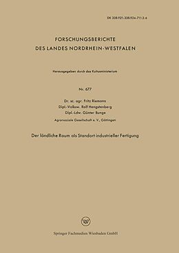E-Book (pdf) Der ländliche Raum als Standort industrieller Fertigung von Friedrich Riemann