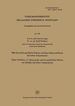 E-Book (pdf) Über die wahre spezifische Wärme von Eisen, Nickel und Chrom bei hohen Temperaturen von Heinrich Lange