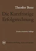 E-Book (pdf) Die Kurzfristige Erfolgsrechnung von Theodor Beste