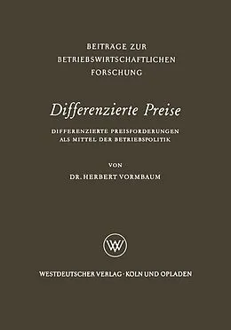 E-Book (pdf) Differenzierte Preise von Herbert Vormbaum