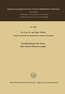 E-Book (pdf) Einzelfunktionen der Niere beim akuten Nierenversagen von Egon Wetzels