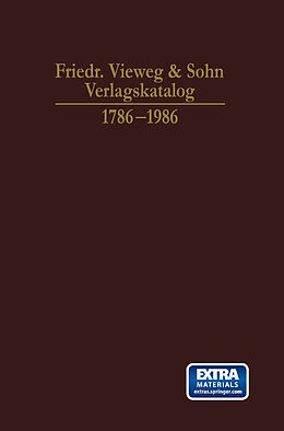 Kartonierter Einband Friedr. Vieweg &amp; Sohn Verlagskatalog von Frank Lube