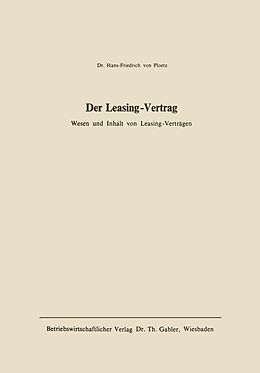 E-Book (pdf) Der Leasing-Vertrag von Hans-Friedrich von Ploetz