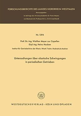 E-Book (pdf) Untersuchungen über elastische Schwingungen in periodischen Getrieben von Walther Meyer zur Capellen