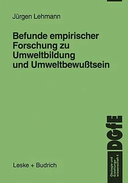 E-Book (pdf) Befunde empirischer Forschung zu Umweltbildung und Umweltbewußtsein von Jürgen Lehmann