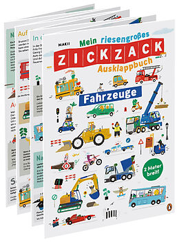 Fester Einband Mein riesengroßes ZICKZACK Ausklappbuch  Fahrzeuge von Makii