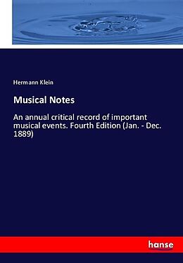 Couverture cartonnée Musical Notes de Hermann Klein