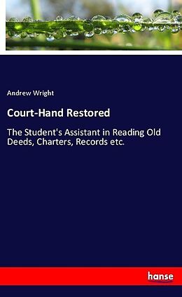 Couverture cartonnée Court-Hand Restored de Andrew Wright