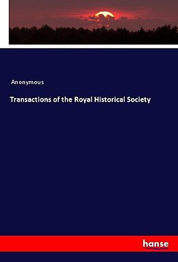 Couverture cartonnée Transactions of the Royal Historical Society de Anonymous