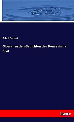 Kartonierter Einband Glossar zu den Gedichten des Bonvesin da Riva von Adolf Seifert