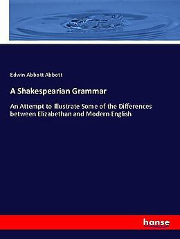 Couverture cartonnée A Shakespearian Grammar de Edwin Abbott Abbott