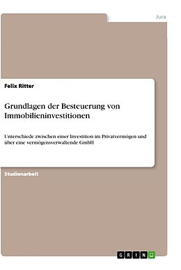 Kartonierter Einband Grundlagen der Besteuerung von Immobilieninvestitionen von Felix Ritter