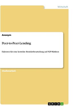 Kartonierter Einband Peer-to-Peer-Lending von Anonymous