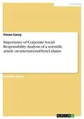 E-Book (pdf) Importance of Corporate Social Responsibility. Analysis of a scientific article on international hotel chains von Finian Carey