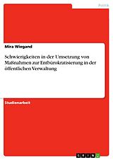 E-Book (pdf) Schwierigkeiten in der Umsetzung von Maßnahmen zur Entbürokratisierung in der öffentlichen Verwaltung von Mira Wiegand