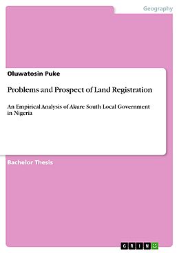 eBook (pdf) Problems and Prospect of Land Registration de Oluwatosin Puke