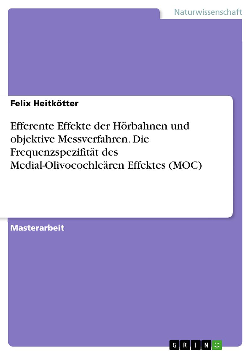 Efferente Effekte der Hörbahnen und objektive Messverfahren. Die Frequenzspezifität des Medial-Olivocochleären Effektes (MOC)