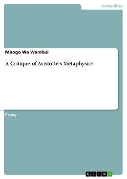 eBook (pdf) A Critique of Aristotle's Metaphysics de Mbogo Wa Wambui