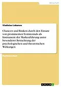 E-Book (pdf) Chancen und Risiken durch den Einsatz von prominenten Testimonials als Instrument der Markenführung unter besonderer Betrachtung der psychologischen und theoretischen Wirkungen von Vladislav Lobanov