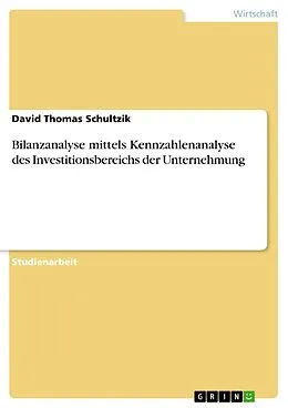 E-Book (pdf) Bilanzanalyse mittels Kennzahlenanalyse des Investitionsbereichs der Unternehmung von David Thomas Schultzik