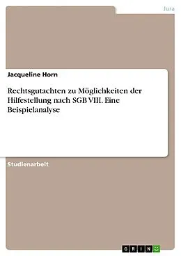 E-Book (pdf) Rechtsgutachten zu Möglichkeiten der Hilfestellung nach SGB VIII. Eine Beispielanalyse von Jacqueline Horn