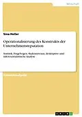 E-Book (pdf) Operationalisierung des Konstrukts der Unternehmensreputation von Sina Heller