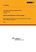 E-Book (pdf) Kant on the world state. A brief overview von Tim Windbrake