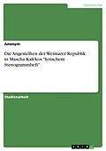 E-Book (pdf) Die Angestellten der Weimarer Republik in Mascha Kalékos "lyrischem Stenogrammheft" von Anonym