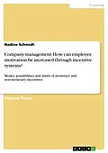 E-Book (pdf) Company management. How can employee motivation be increased through incentive systems? von Nadine Schmidt
