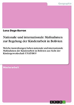 E-Book (pdf) Nationale und internationale Maßnahmen zur Regelung der Kinderarbeit in Bolivien von Lena Dege-Barron