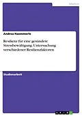 E-Book (pdf) Resilienz für eine gesündere Stressbewältigung. Untersuchung verschiedener Resilienzfaktoren von Andrea Haemmerle