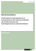 E-Book (pdf) Förderung des Leistungsmotivs in Lernsituationen. Wie können Lehrkräfte die Lernmotivation und Leistungsmotivation aufrechterhalten? von Eibe Christian Behrens