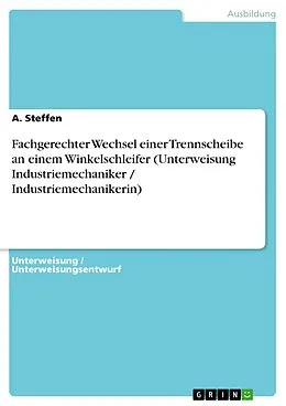 E-Book (pdf) Fachgerechter Wechsel einer Trennscheibe an einem Winkelschleifer (Unterweisung Industriemechaniker / Industriemechanikerin) von A. Steffen